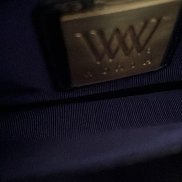 Worth Vintage striped handbag with chain and warranty card.  Mint condition - Picture 3 of 3